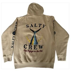 Salty Crew Tan Sweatshirt with Sleeve Graphics
